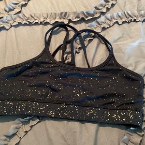 Buffbunny jade bra rose gold splatter print